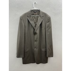 Paulo Solari Mens Suit Coat 42W Brown Three Button Up Wool Athletic Fit